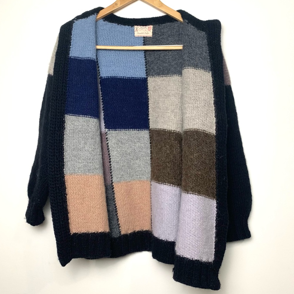 Vtg Hand Knit Chunky Patchwork Oversized Granny C… - image 8